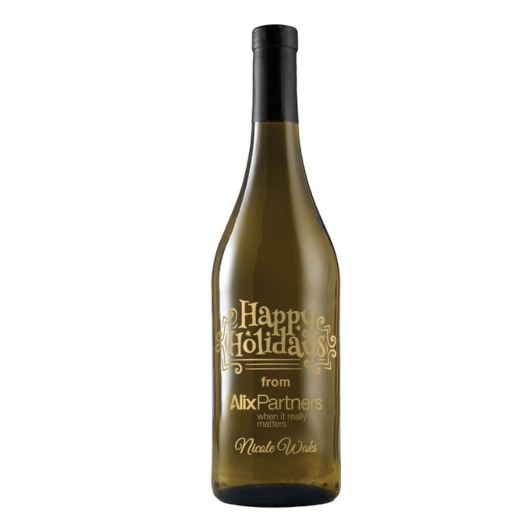Etched Chardonnay White Wine with 1 Color Fill